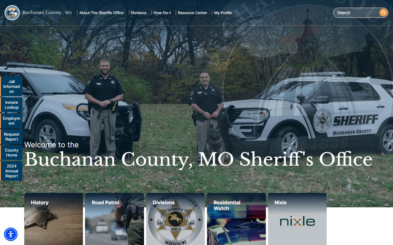 Buchanan County Sheriff Office website for St. Joseph jail roster search