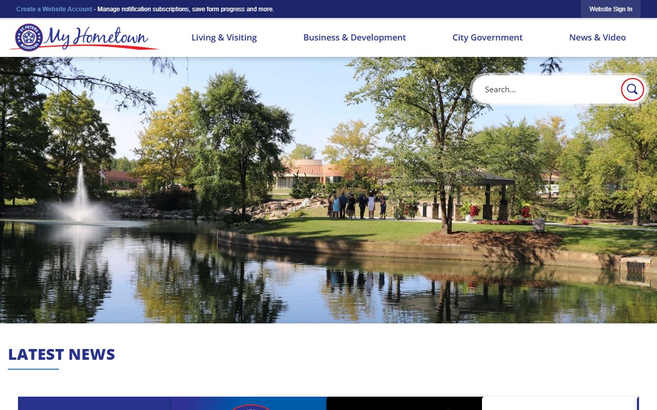 St. Peters city government website for jail roster and police records in Missouri