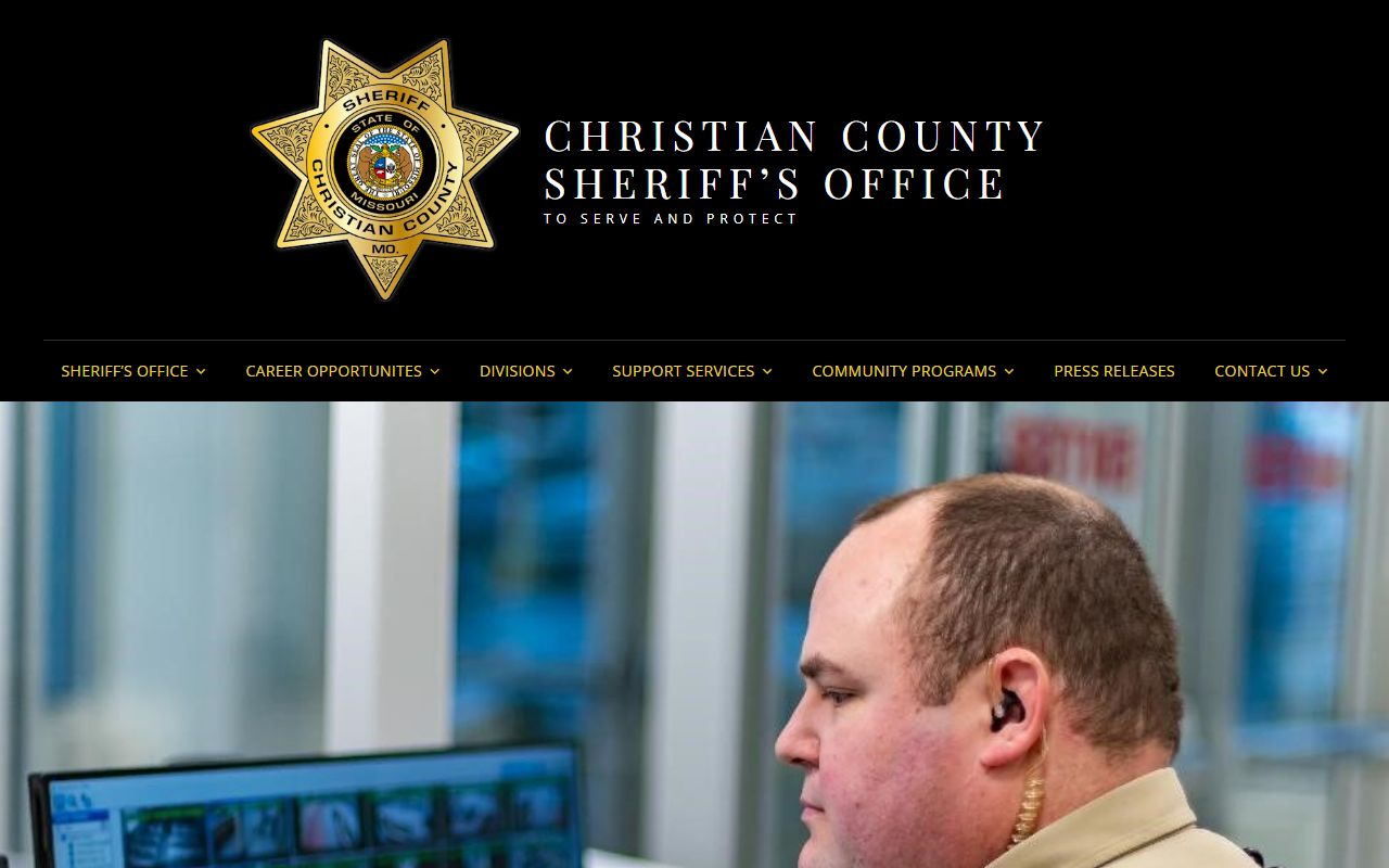 Christian County Sheriff Office website for jail roster search in Ozark Missouri