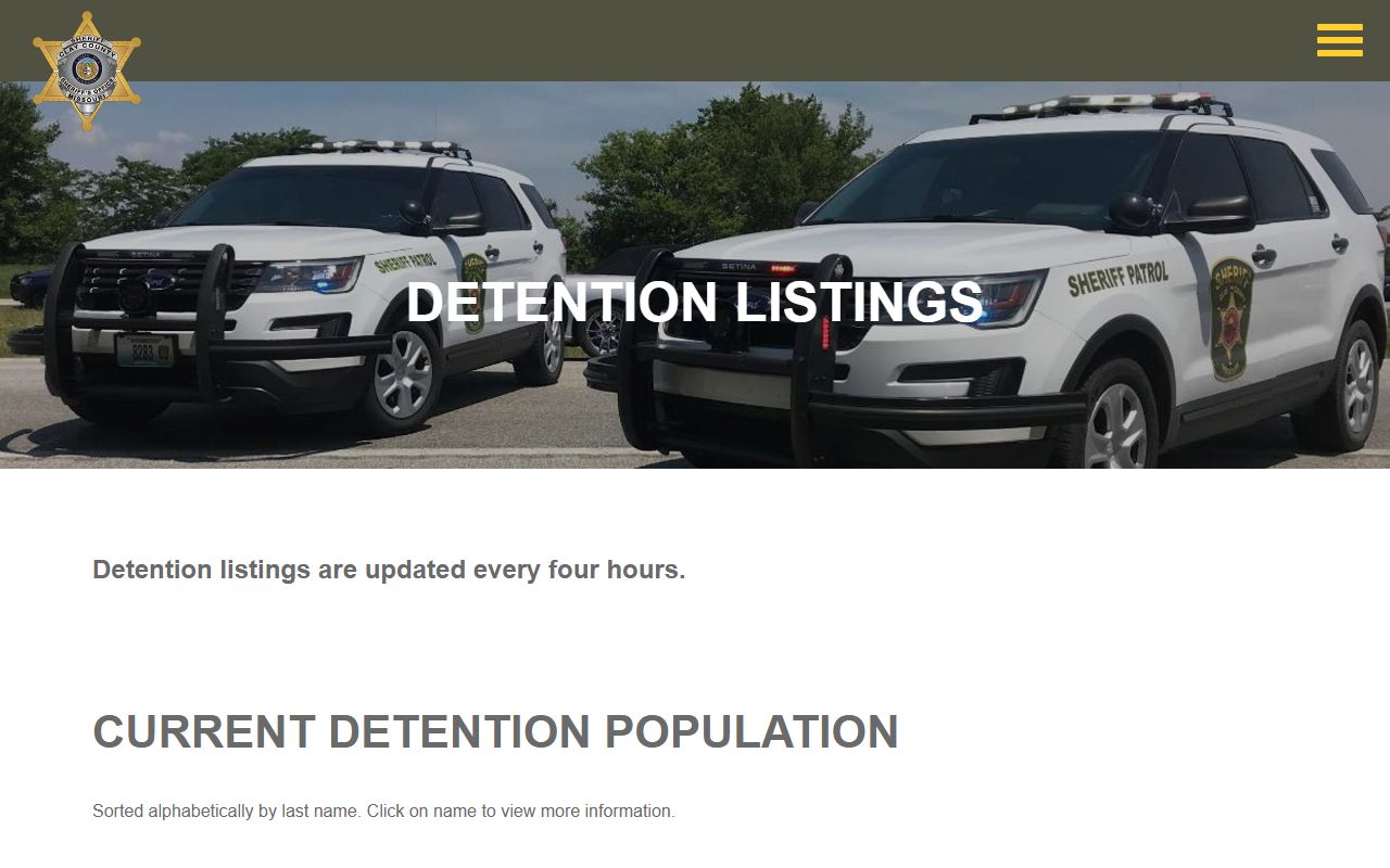 Clay County detention listings page showing current jail roster inmates in Liberty Missouri