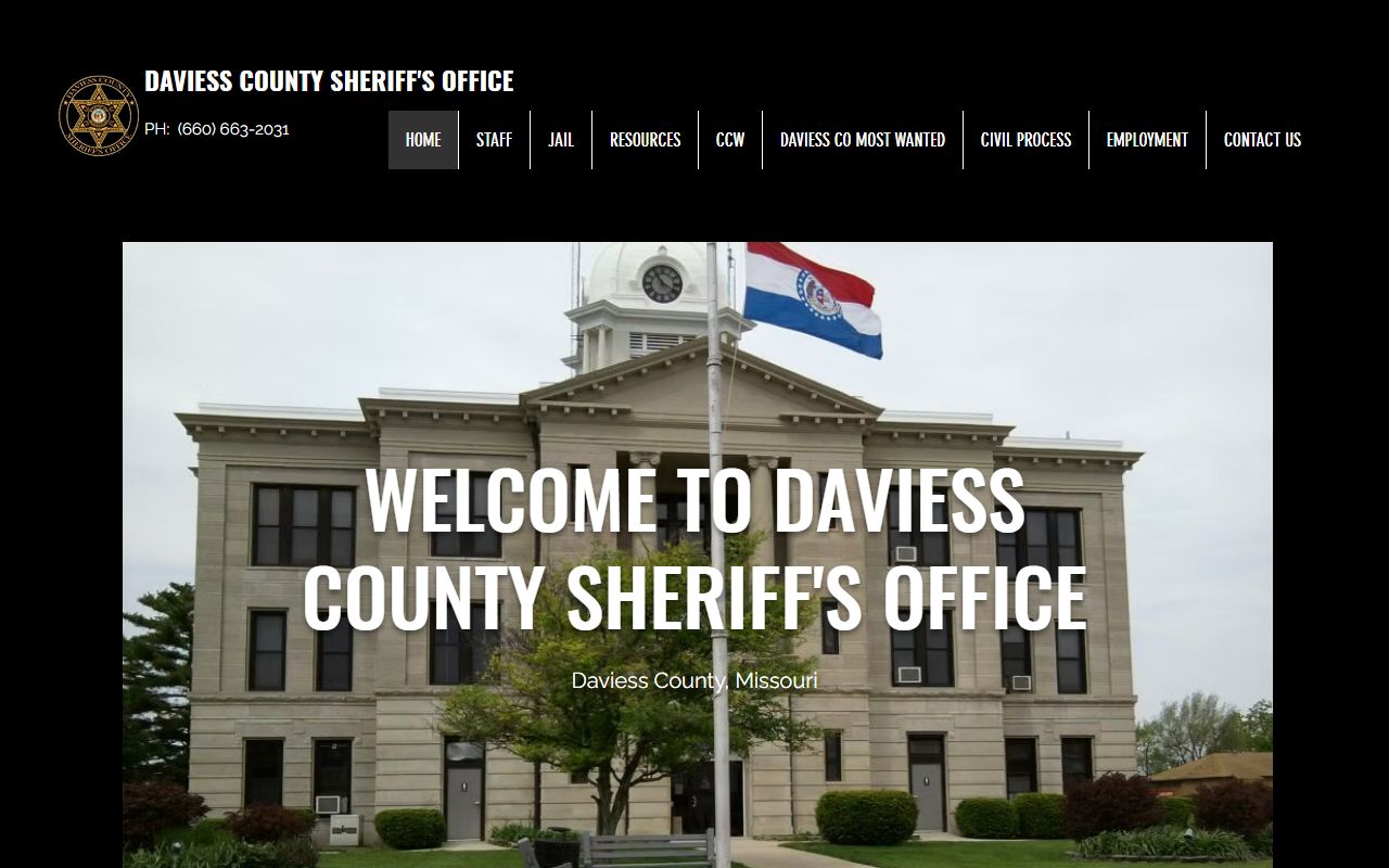 Daviess County Sheriff's Office website for jail roster information