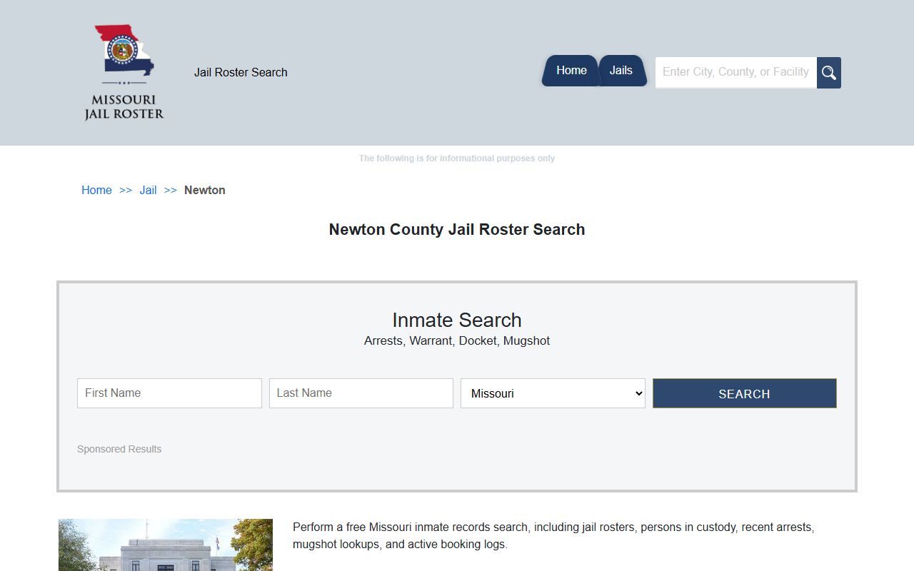 Newton County jail roster third-party search