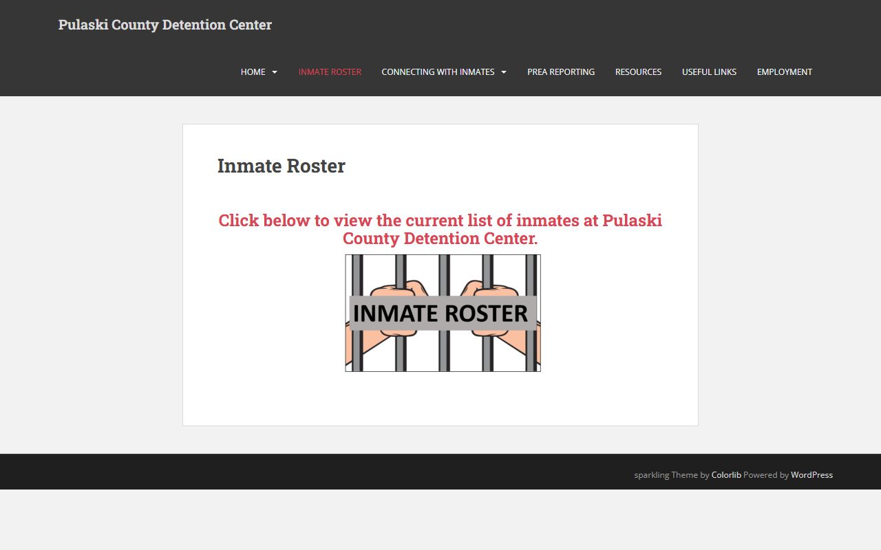 Pulaski County Detention Center inmate roster page