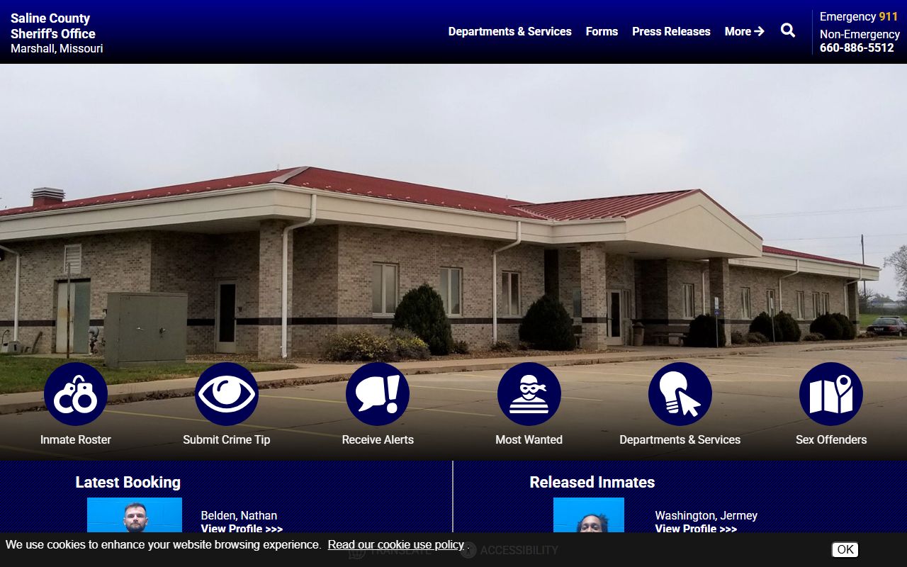 Saline County Sheriff's Office website for jail roster information