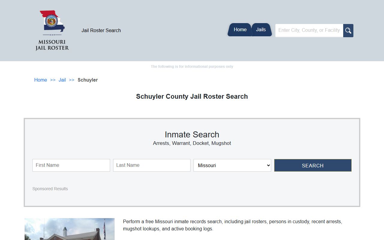 Schuyler County jail roster search resource page